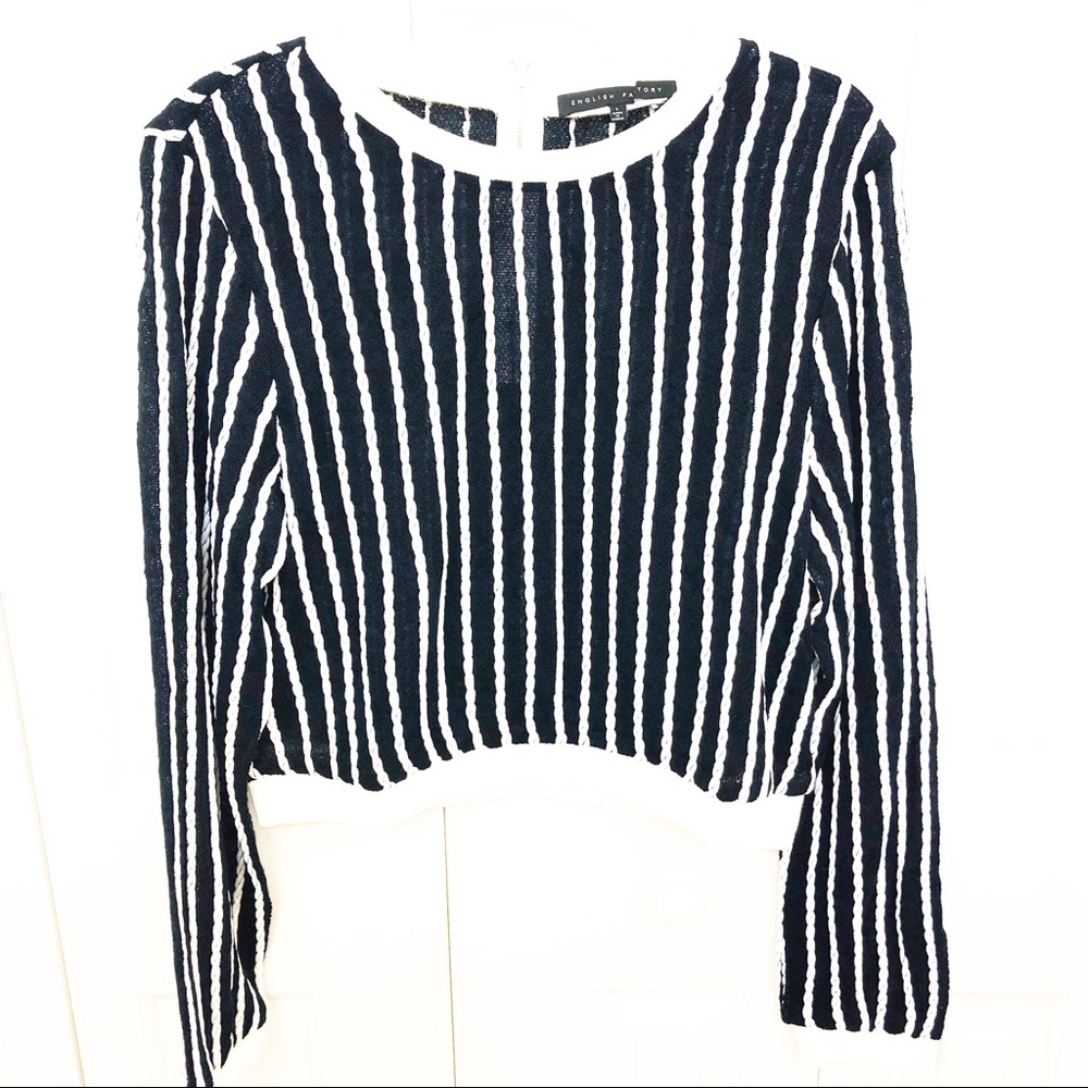 NWOT English Factory Knit Striped Cropped Top